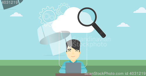 Image of Cloud computing technology vector illustration.