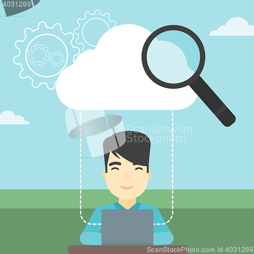 Image of Cloud computing technology vector illustration.