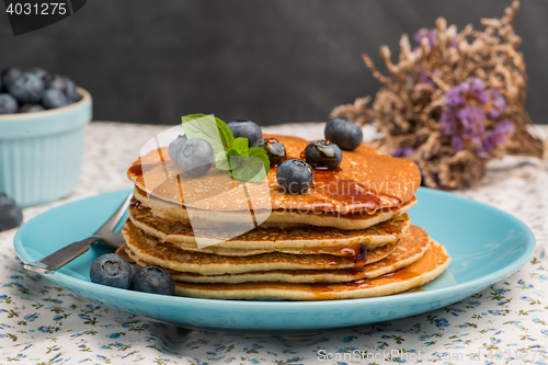 Image of Pancakes with fresh blackberries