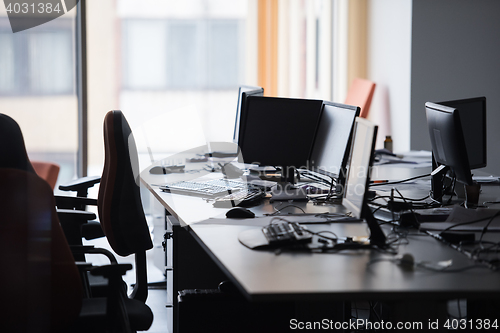 Image of empty office with modern computers