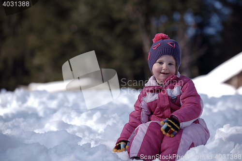 Image of little girl at winter day