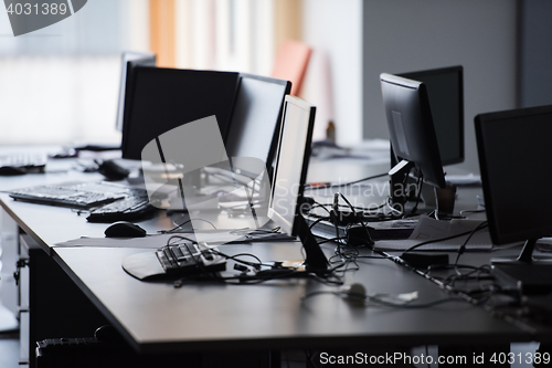 Image of empty office with modern computers