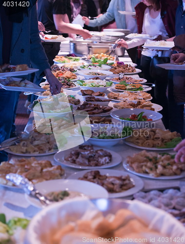 Image of catering food table