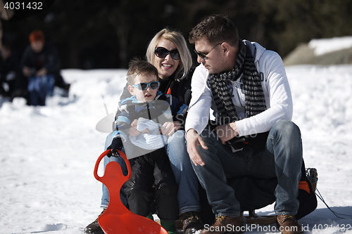 Image of family portrait at beautiful winter day