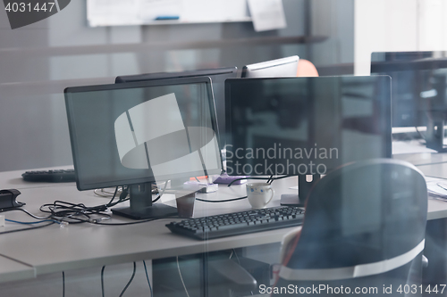 Image of empty office with modern computers