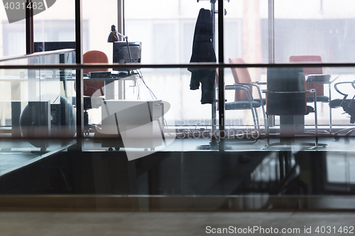 Image of empty office with modern computers