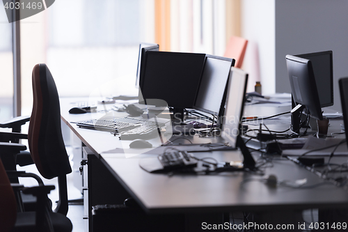 Image of empty office with modern computers