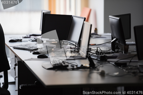 Image of empty office with modern computers