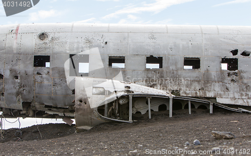 Image of The abandoned wreck of a US military plane on Southern Iceland