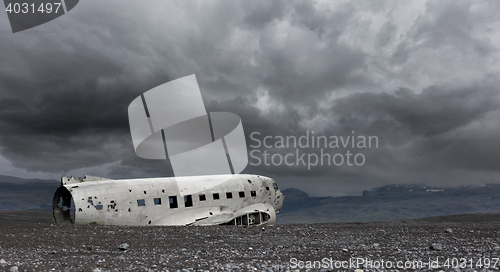 Image of The abandoned wreck of a US military plane on Southern Iceland -