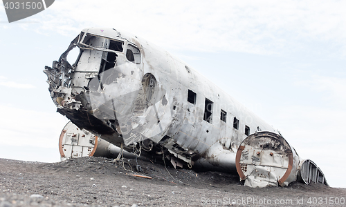 Image of The abandoned wreck of a US military plane on Southern Iceland