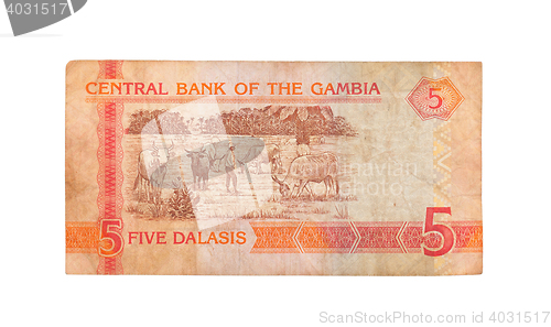 Image of 5 Gambian dalasi bank note