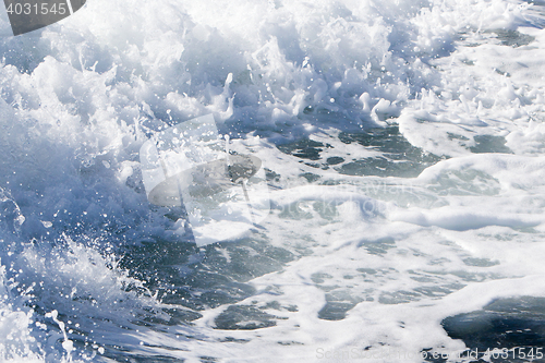 Image of Wave of a ferry ship on the open ocean