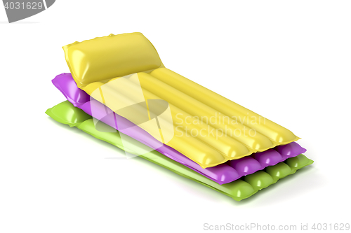 Image of Beach mattresses with different colors 