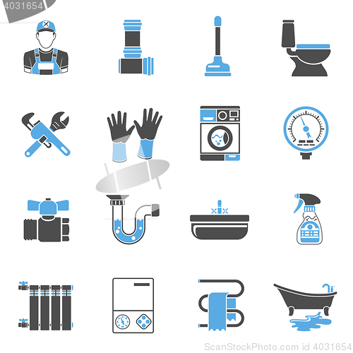 Image of Plumbing Service Icons Sticker Set