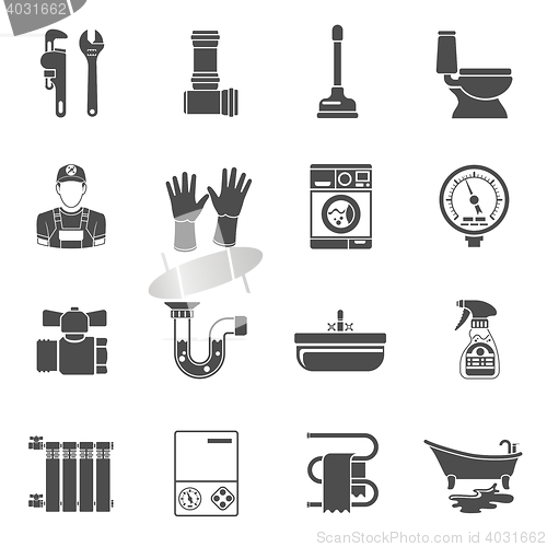 Image of Plumbing Service Icons Set