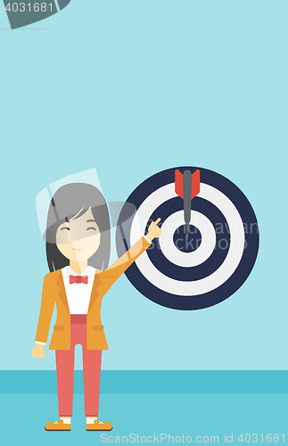 Image of Achievement of business goal vector illustration.