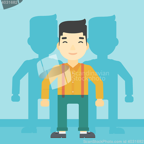 Image of Man searching for job vector illustration.