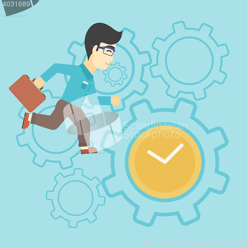 Image of Businessman running vector illustration.