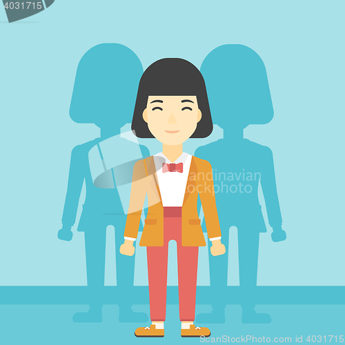 Image of Woman searching for job vector illustration.