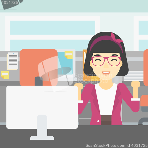 Image of Successful business woman vector illustration.