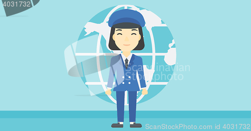 Image of Businesswoman taking part in global business.