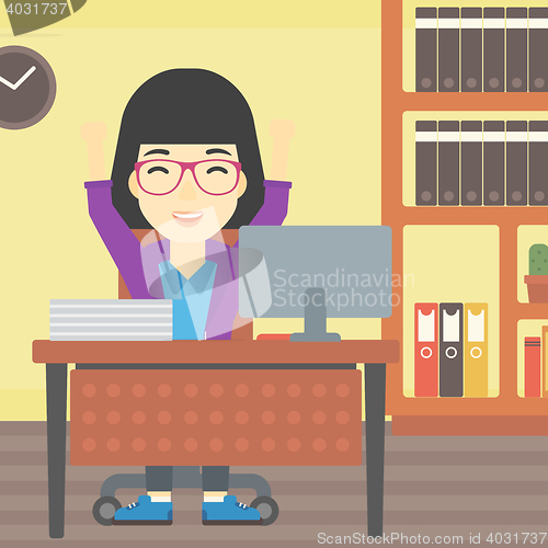 Image of Successful business woman vector illustration.