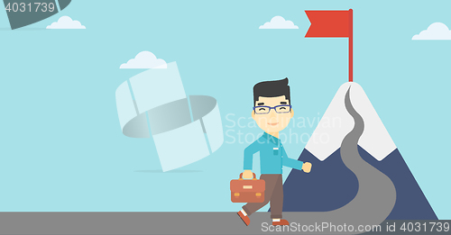 Image of Cheerful leader business man vector illustration.