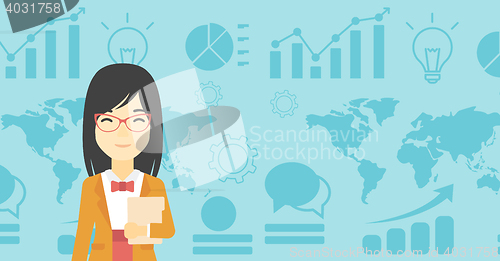 Image of Successful business woman vector illustration.