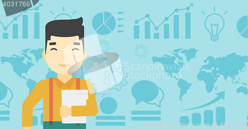 Image of Happy successful businessman vector illustration.