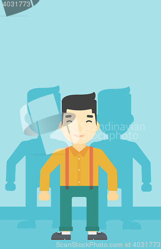 Image of Man searching for job vector illustration.