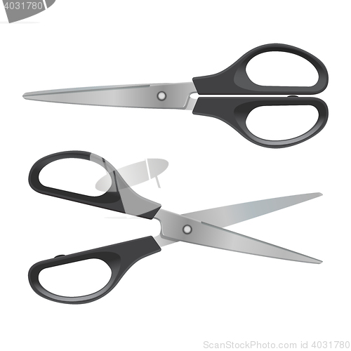 Image of Black scissors isolated on white background.