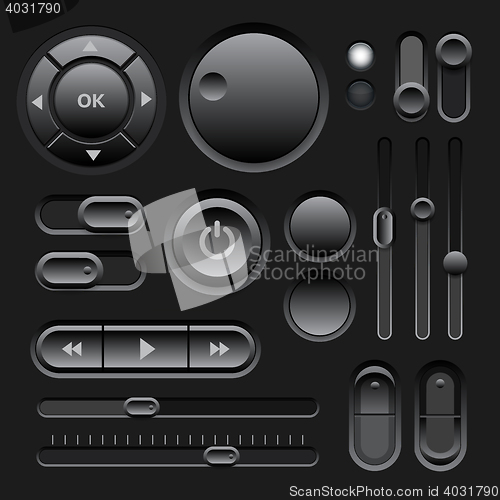 Image of Black Web UI Elements Design