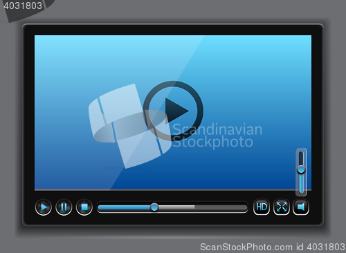Image of Blue glossy video player template