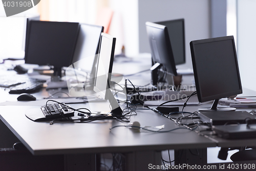 Image of empty office with modern computers