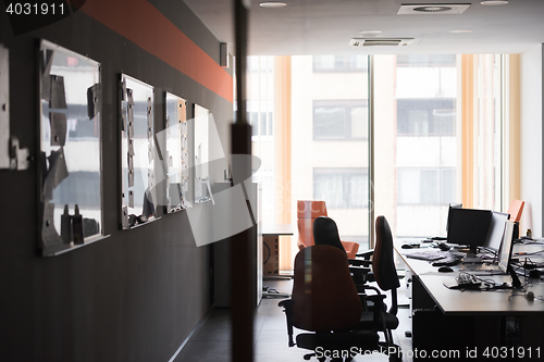 Image of empty office with modern computers