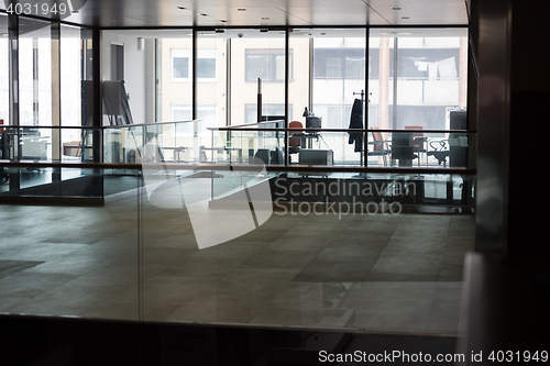 Image of empty office with modern computers