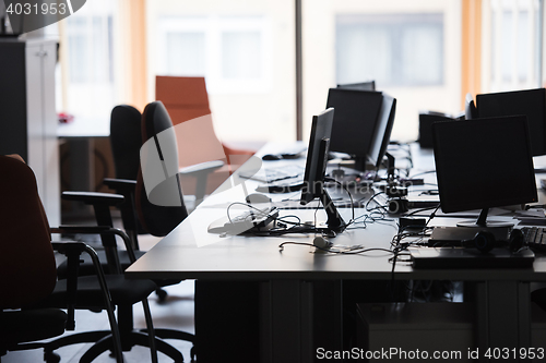 Image of empty office with modern computers