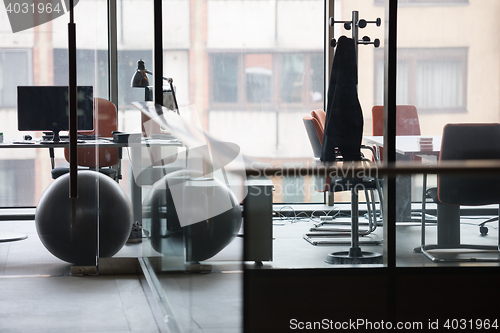 Image of empty office with modern computers