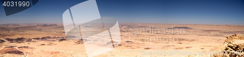 Image of Wide angle panorama of Desert landscape