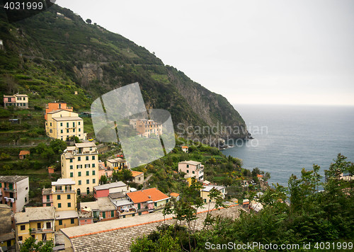 Image of Riomaggiore village in Cinque Terre Italy