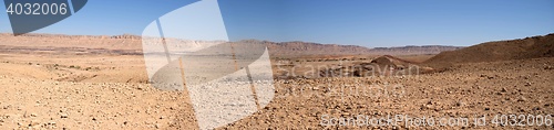 Image of Wide angle panorama of Desert landscape