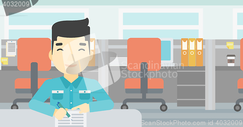 Image of Signing of business documents vector illustration.