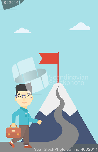 Image of Cheerful leader business man vector illustration.