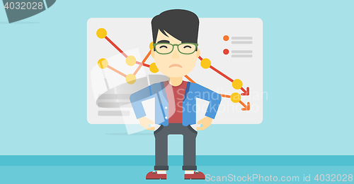 Image of Bancrupt business man vector illustration.