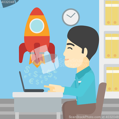 Image of Successful business start up vector illustration.