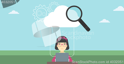 Image of Cloud computing technology vector illustration.