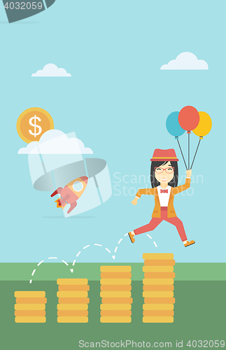 Image of Successful business start up vector illustration.