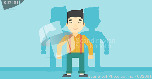 Image of Man searching for job vector illustration.