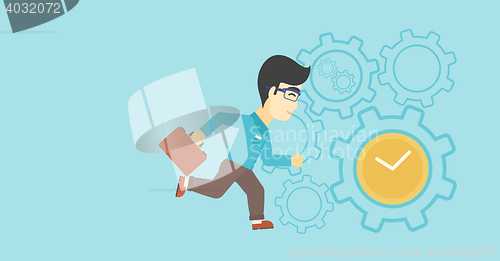 Image of Businessman running vector illustration.